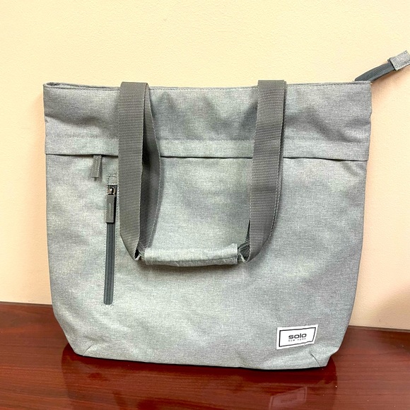 SOLO NEW YORK RESTORE LAPTOP TOTE BAG Gray GREAT CONDITION - Picture 1 of 11